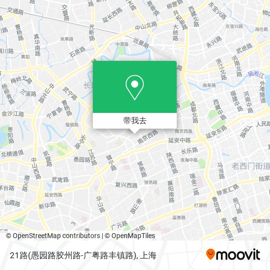 21路(愚园路胶州路-广粤路丰镇路)地图