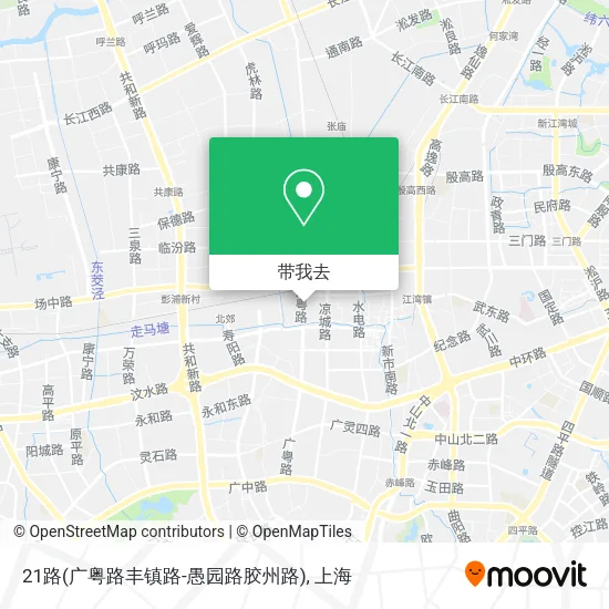 21路(广粤路丰镇路-愚园路胶州路)地图
