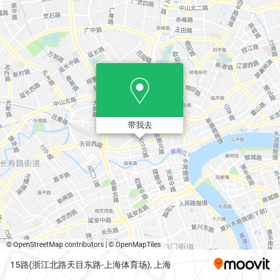 15路(浙江北路天目东路-上海体育场)地图