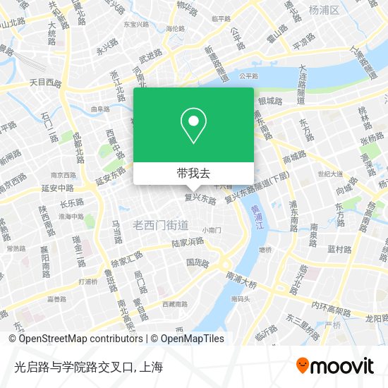 光启路与学院路交叉口地图