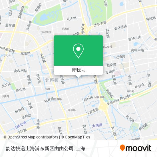 韵达快递上海浦东新区由由公司地图