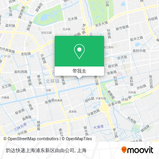 韵达快递上海浦东新区由由公司地图