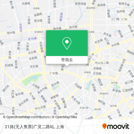 21路(无人售票)广灵二路站地图