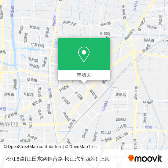松江8路(江田东路锦昔路-松江汽车西站)地图