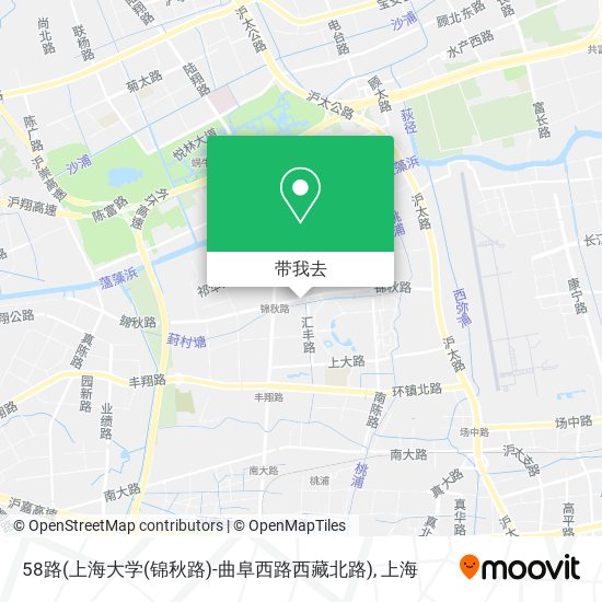 58路(上海大学(锦秋路)-曲阜西路西藏北路)地图