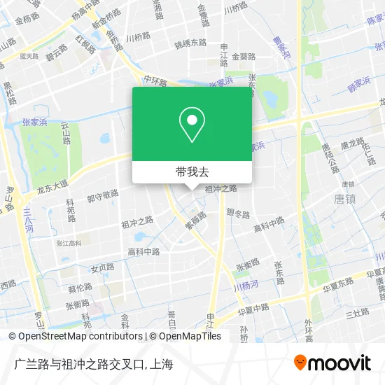 广兰路与祖冲之路交叉口地图