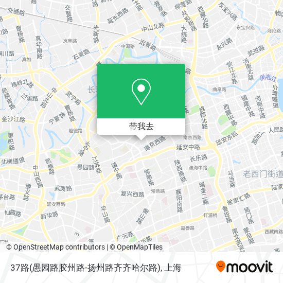 37路(愚园路胶州路-扬州路齐齐哈尔路)地图