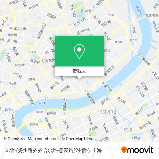 37路(扬州路齐齐哈尔路-愚园路胶州路)地图