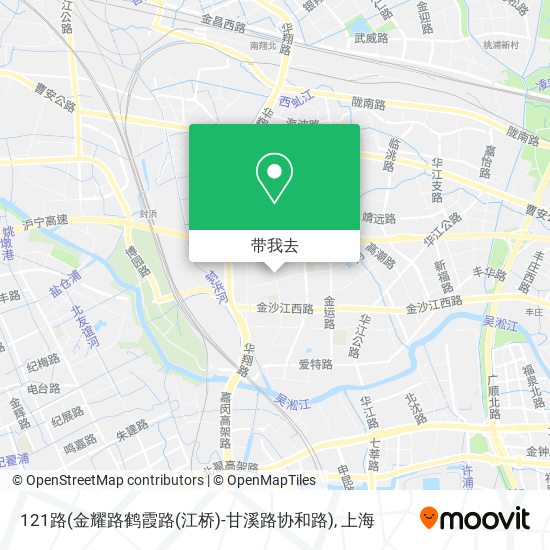 121路(金耀路鹤霞路(江桥)-甘溪路协和路)地图
