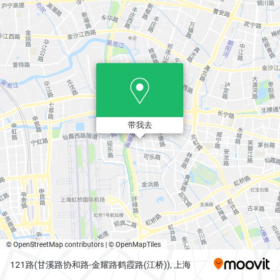 121路(甘溪路协和路-金耀路鹤霞路(江桥))地图
