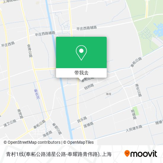 青村1线(奉柘公路浦星公路-奉耀路青伟路)地图