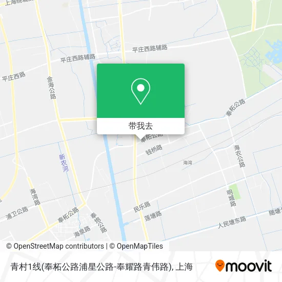 青村1线(奉柘公路浦星公路-奉耀路青伟路)地图