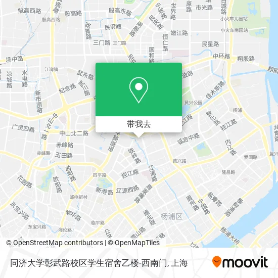 同济大学彰武路校区学生宿舍乙楼-西南门地图