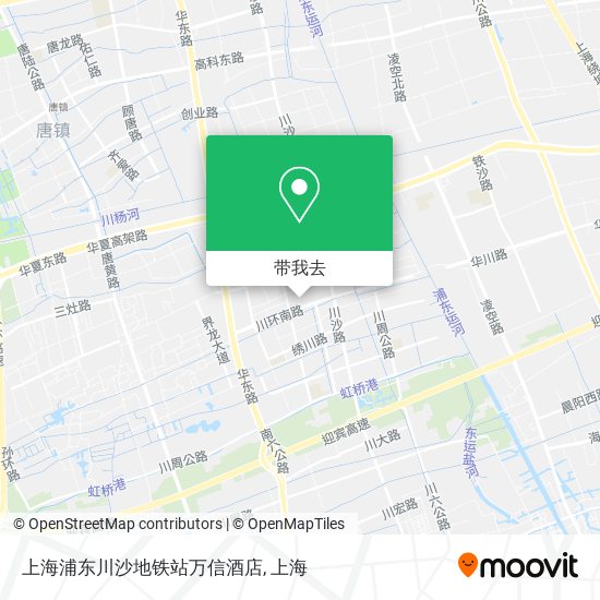 上海浦东川沙地铁站万信酒店地图