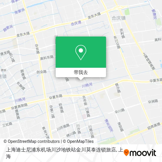 上海迪士尼浦东机场川沙地铁站金川莫泰连锁旅店地图