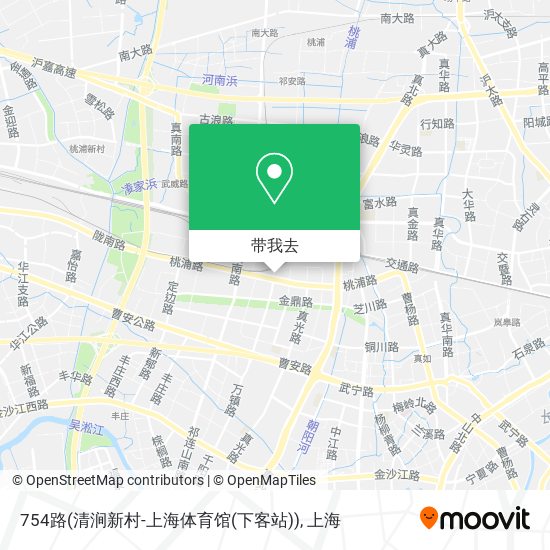 754路(清涧新村-上海体育馆(下客站))地图