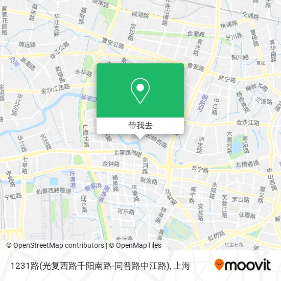 1231路(光复西路千阳南路-同普路中江路)地图