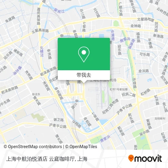 上海中航泊悦酒店 云庭咖啡厅地图