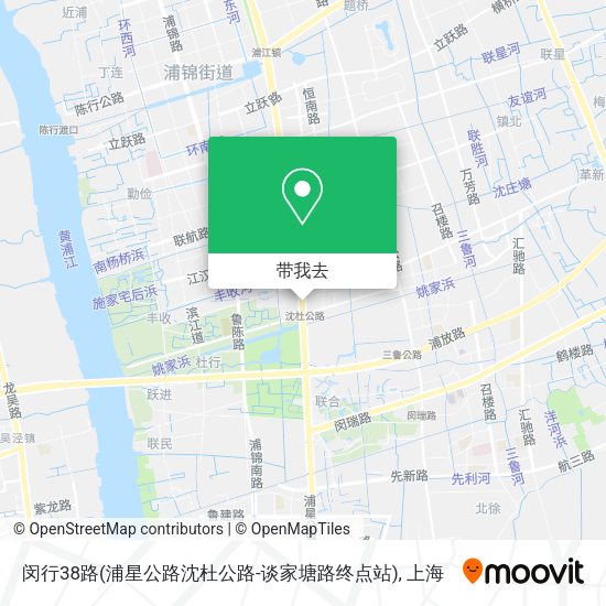闵行38路(浦星公路沈杜公路-谈家塘路终点站)地图