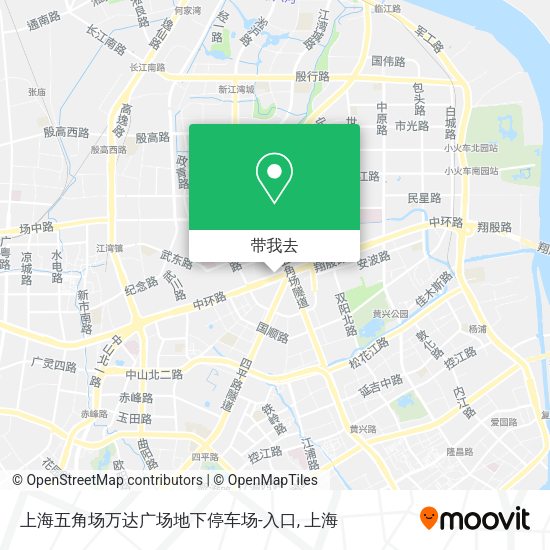 上海五角场万达广场地下停车场-入口地图