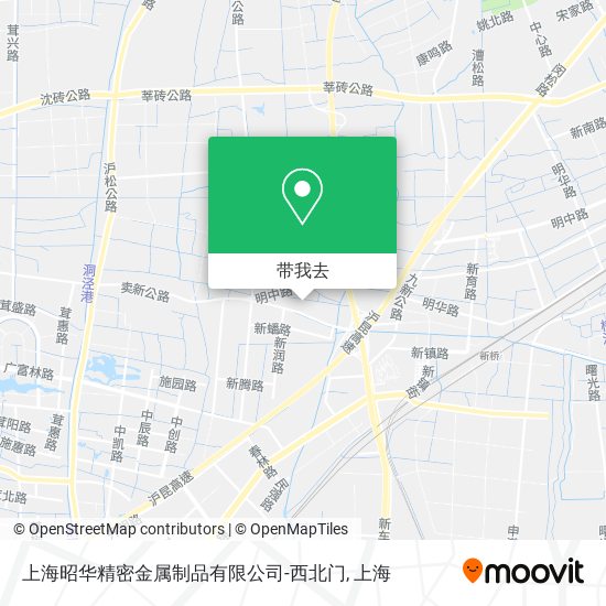上海昭华精密金属制品有限公司-西北门地图
