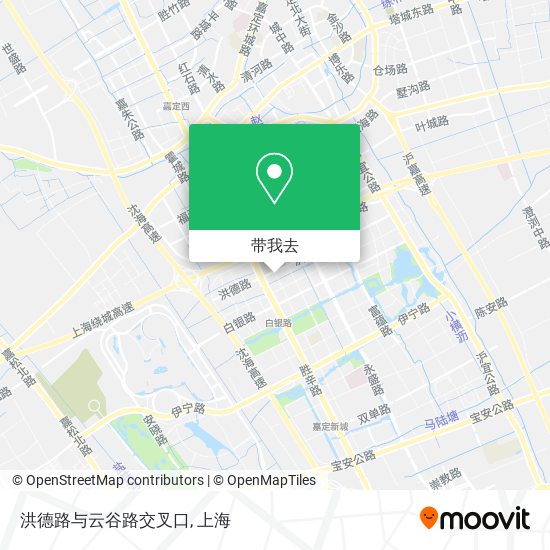 洪德路与云谷路交叉口地图