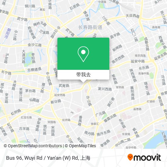 Bus 96, Wuyi Rd / Yan'an (W) Rd地图