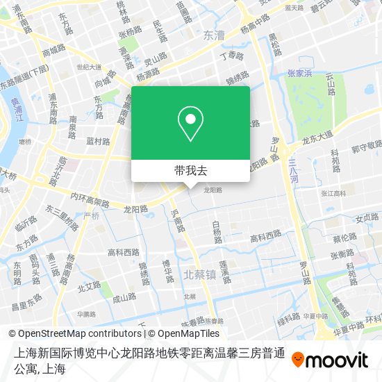 上海新国际博览中心龙阳路地铁零距离温馨三房普通公寓地图