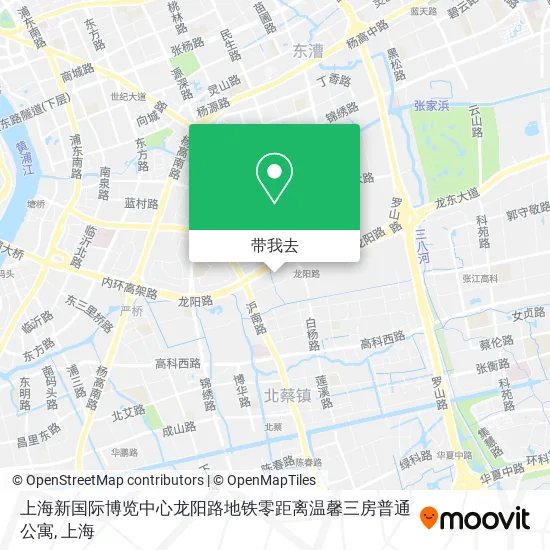 上海新国际博览中心龙阳路地铁零距离温馨三房普通公寓地图