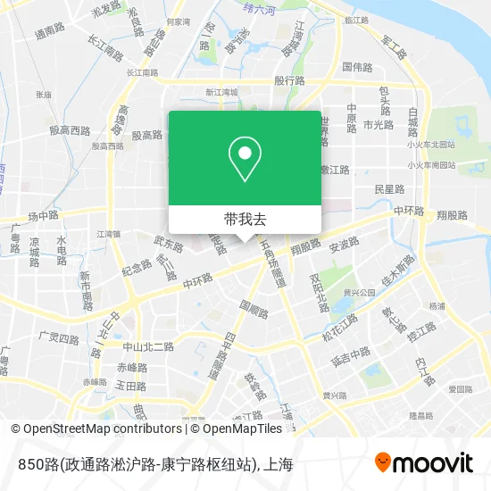 850路(政通路淞沪路-康宁路枢纽站)地图
