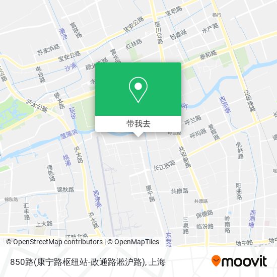 850路(康宁路枢纽站-政通路淞沪路)地图