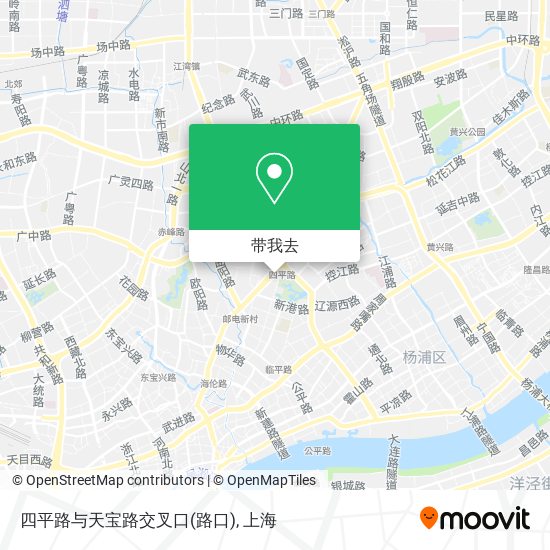 四平路与天宝路交叉口(路口)地图