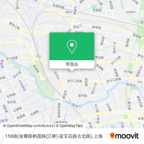 158路(金耀路鹤霞路(江桥)-蓝宝石路古北路)地图