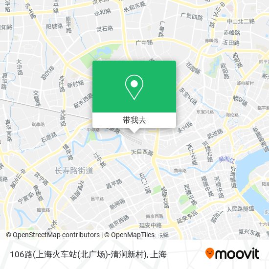 106路(上海火车站(北广场)-清涧新村)地图