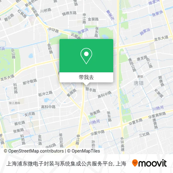 上海浦东微电子封装与系统集成公共服务平台地图