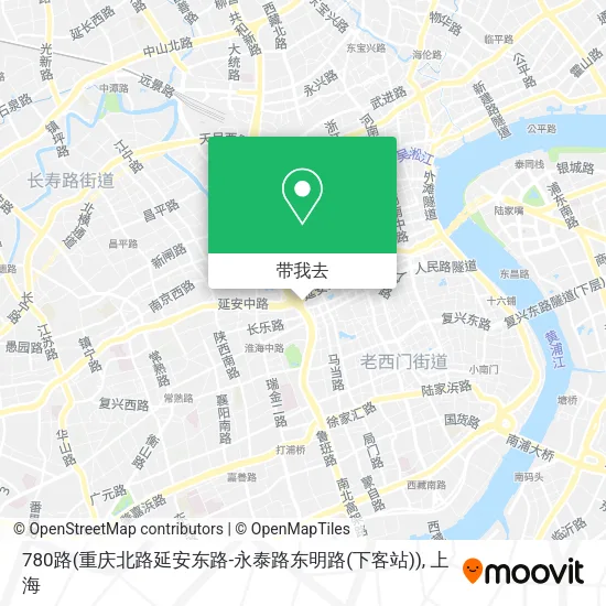 780路(重庆北路延安东路-永泰路东明路(下客站))地图