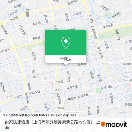 如家快捷酒店（上海周浦秀浦路康新公路地铁店）地图