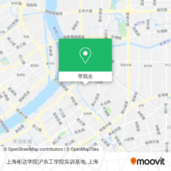 上海彬达学院沪东工学院实训基地地图
