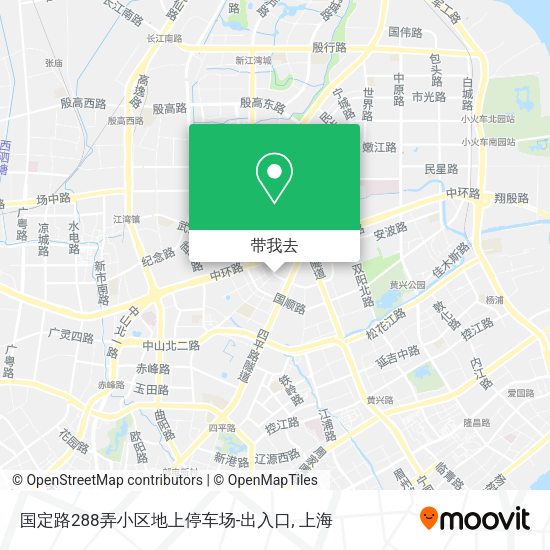 国定路288弄小区地上停车场-出入口地图