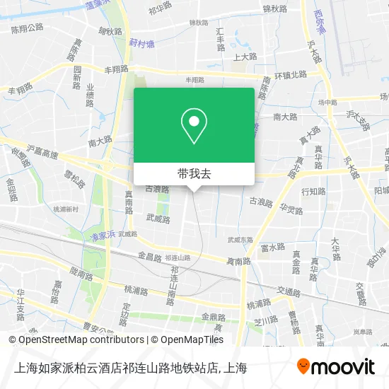 上海如家派柏云酒店祁连山路地铁站店地图