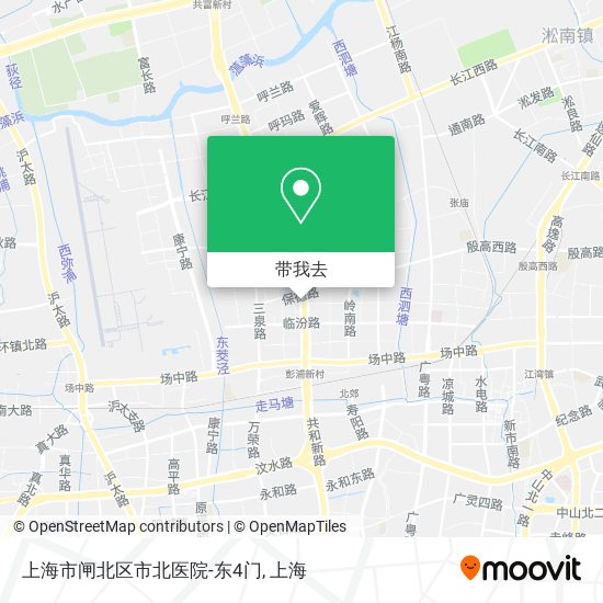 上海市闸北区市北医院-东4门地图