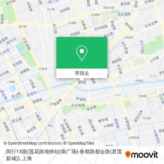 闵行13路(莲花路地铁站(南广场)-春都路都会路(君莲新城))地图