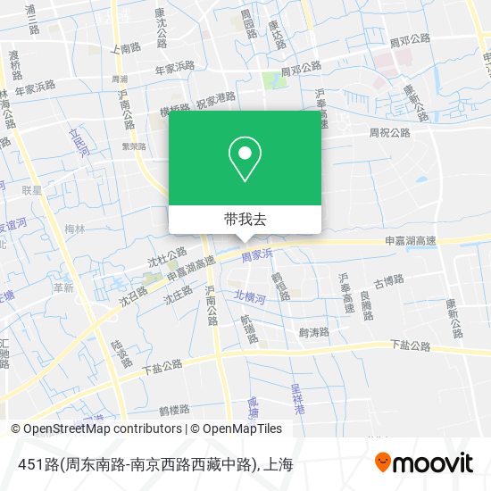 451路(周东南路-南京西路西藏中路)地图