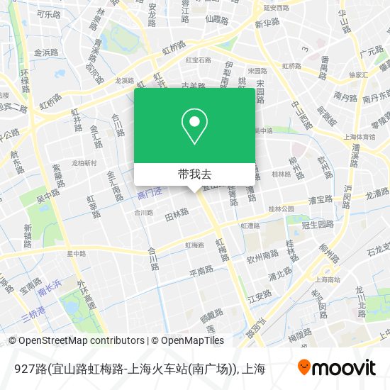 927路(宜山路虹梅路-上海火车站(南广场))地图