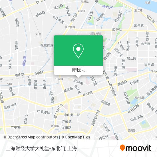 上海财经大学大礼堂-东北门地图