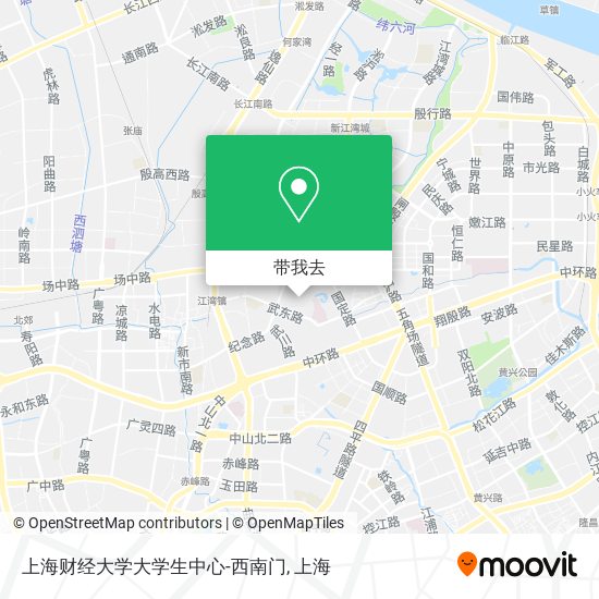 上海财经大学大学生中心-西南门地图