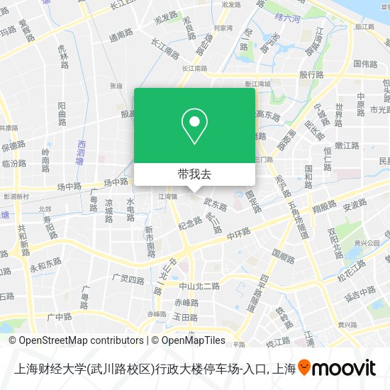 上海财经大学(武川路校区)行政大楼停车场-入口地图