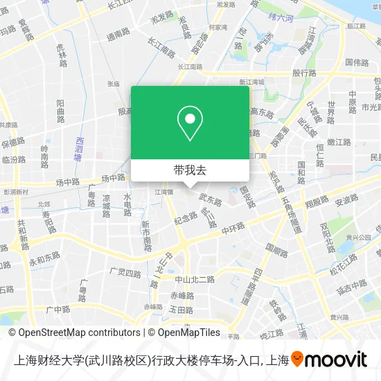 上海财经大学(武川路校区)行政大楼停车场-入口地图