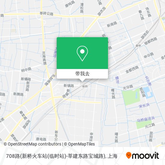 708路(新桥火车站(临时站)-莘建东路宝城路)地图