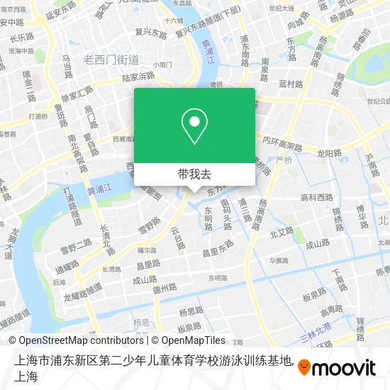 上海市浦东新区第二少年儿童体育学校游泳训练基地地图